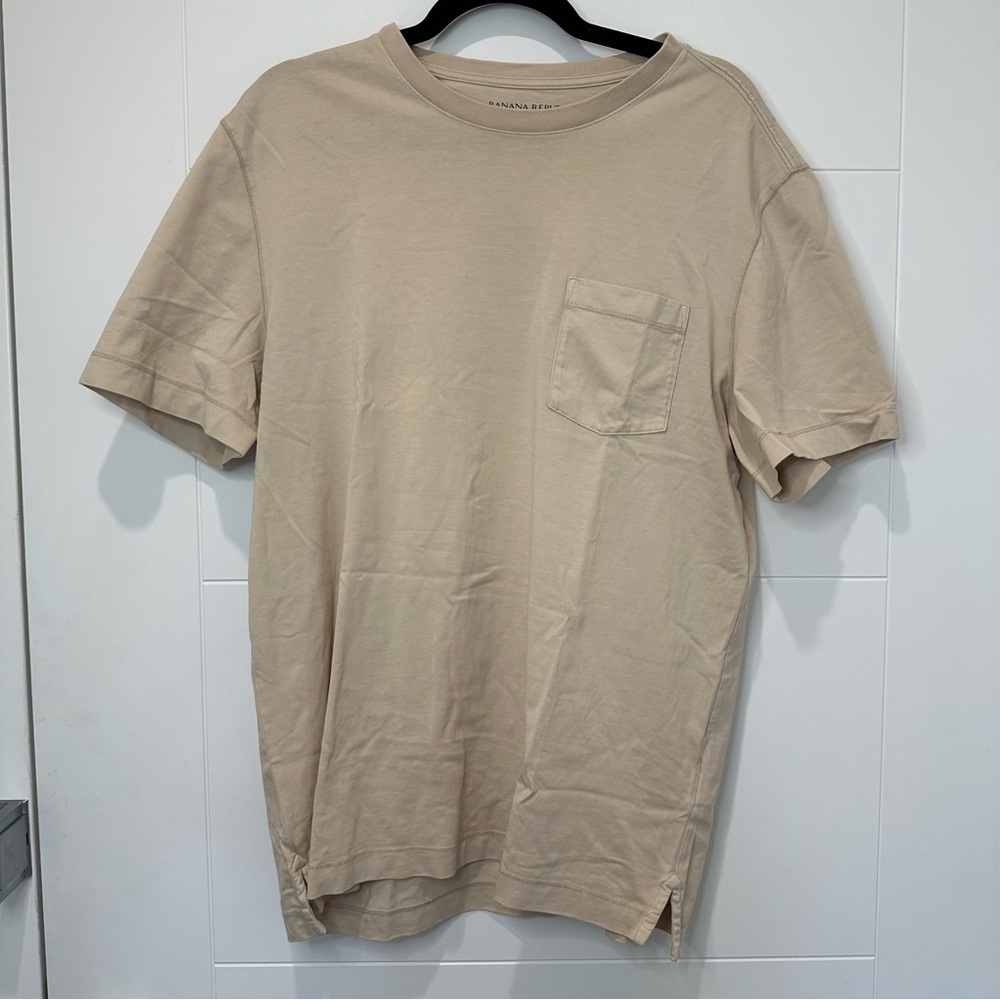 Men's Beige T-Shirt with Pocket Banana Republic size L